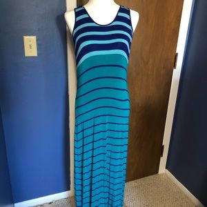 Calvin Klein Maxi dress blue and teal.  Sz 6